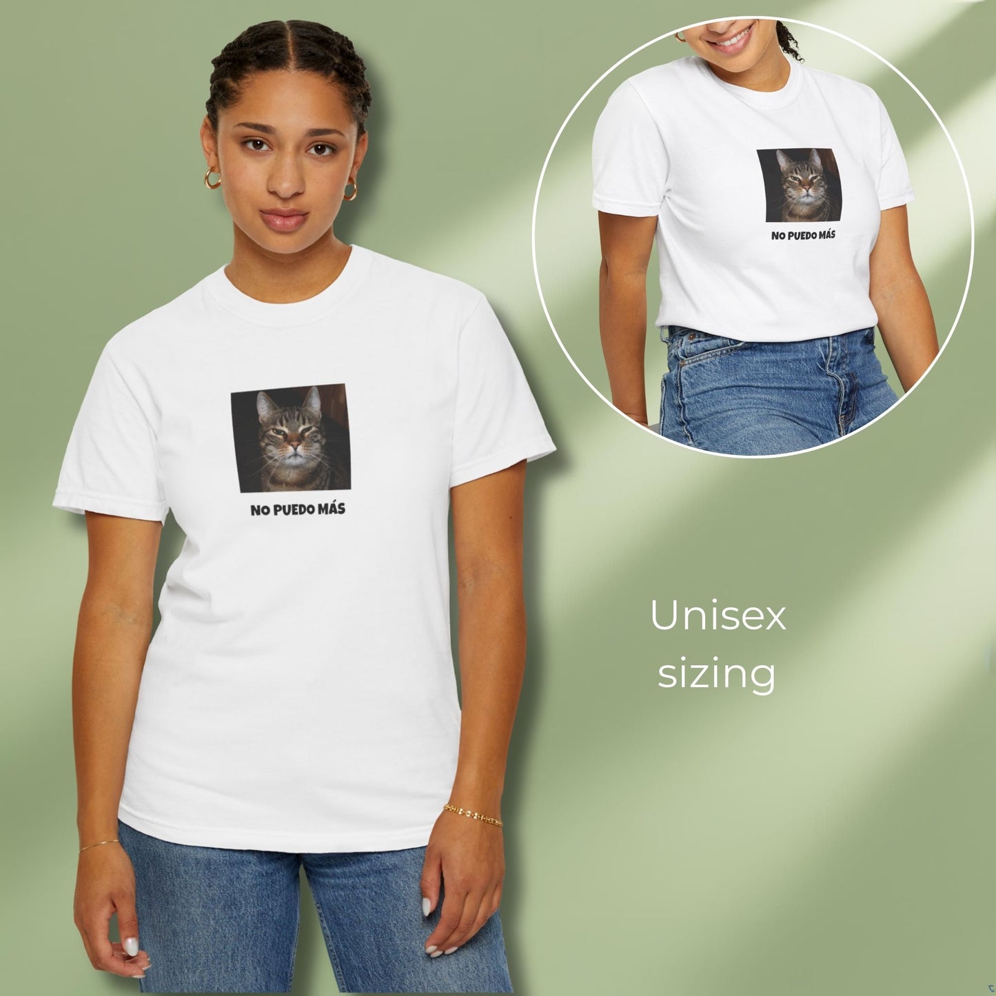 No puedo mas quote T-shirt for cat lovers on woman model