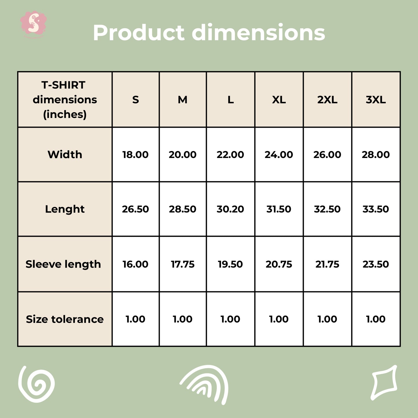 Pet memorial T-shirt dimensions