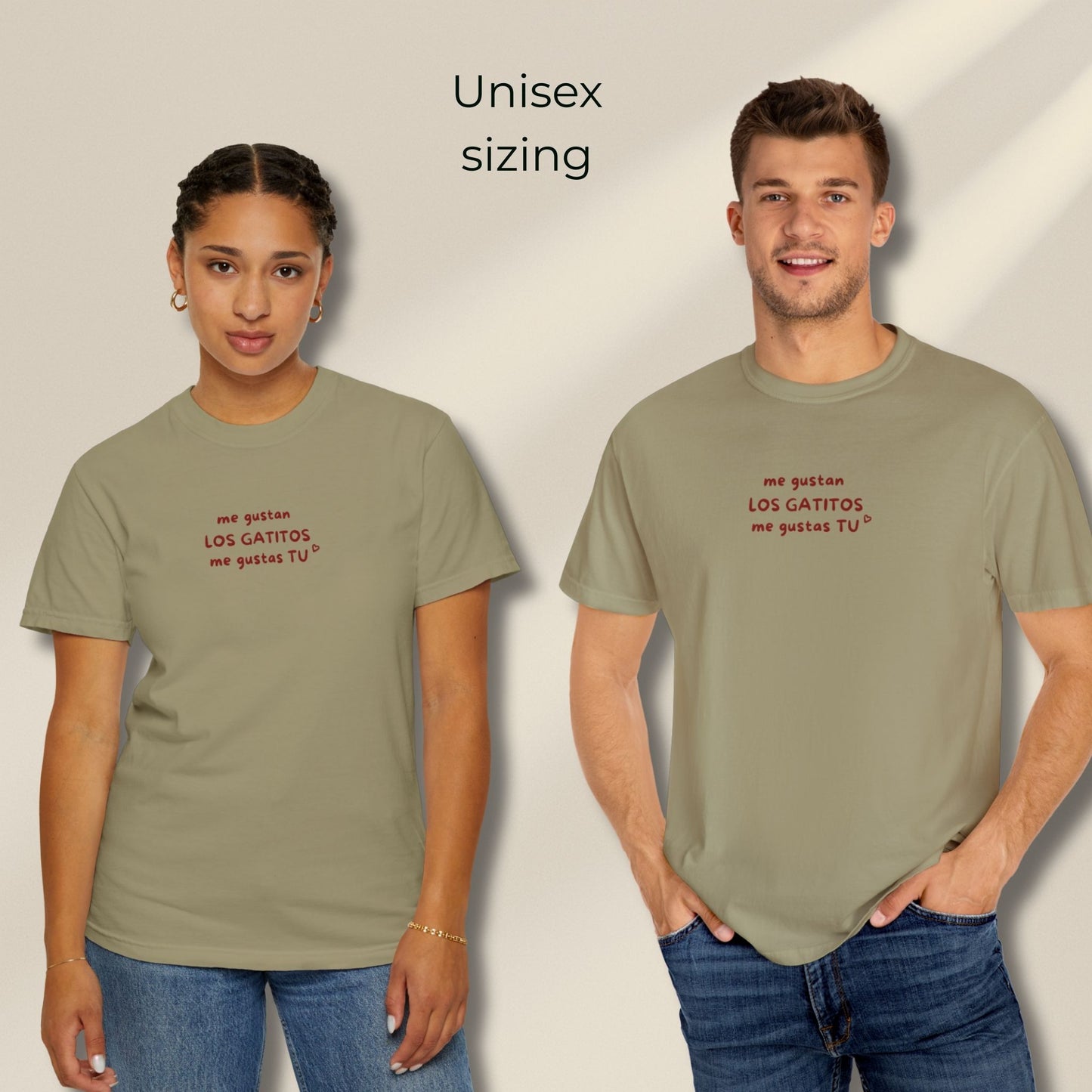 T-shirt with Spanish design for cat lovers on models