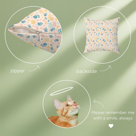 Cat lover memorial memorial pillow close up