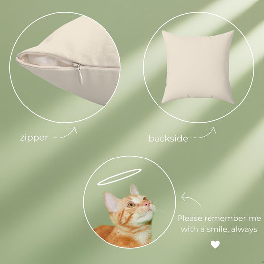 Cat memorial pillow close up