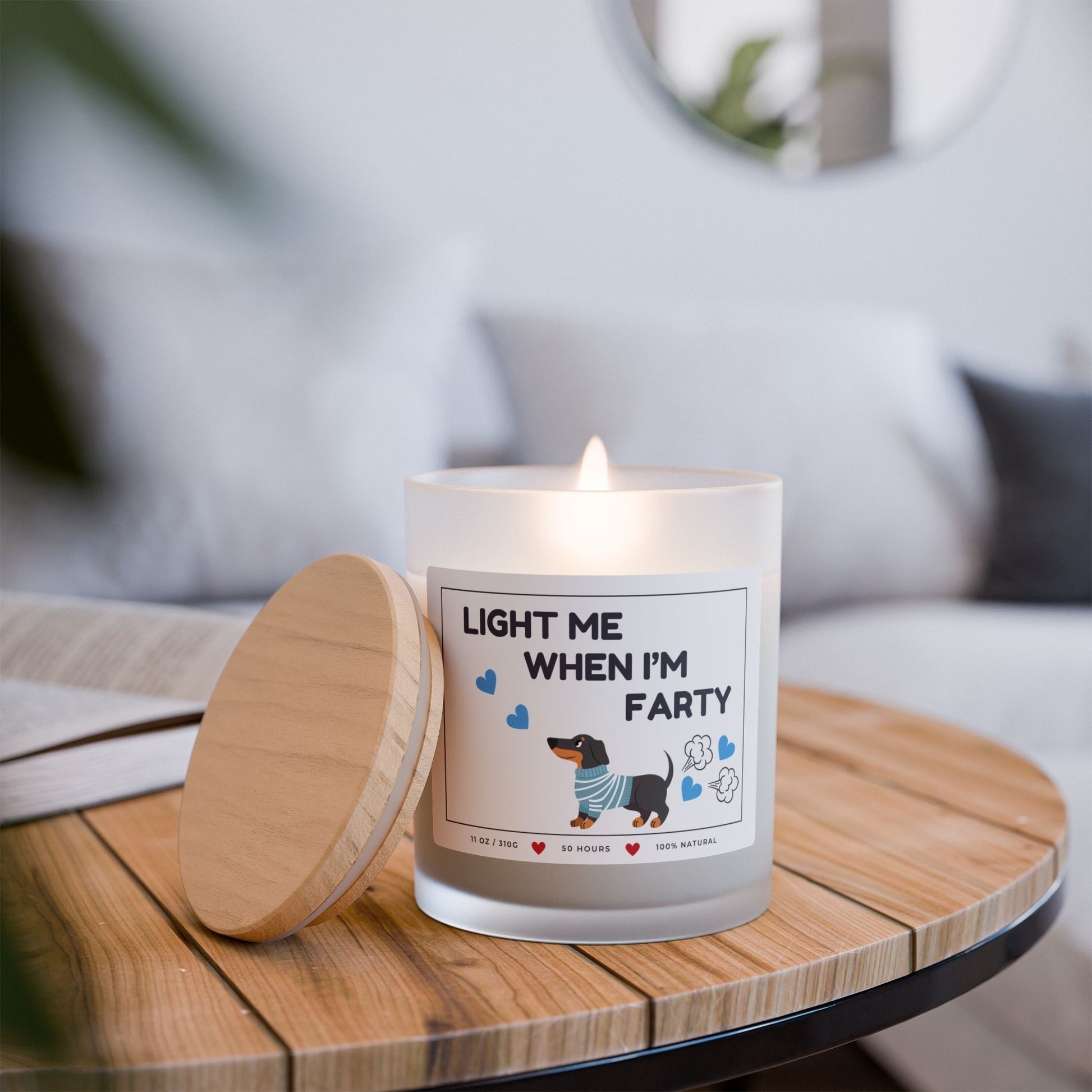 Candle for dog lovers with funny quote