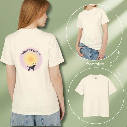 Dog lover memorial T-shirt on woman model