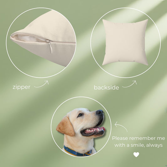 Dog memorial memorial pillow close up